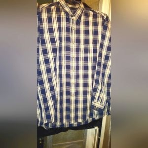 Burberry blue plaid button down shirt Men's large